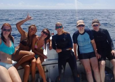 An Image of a happy group of Florida Shark Diving viewing guests.