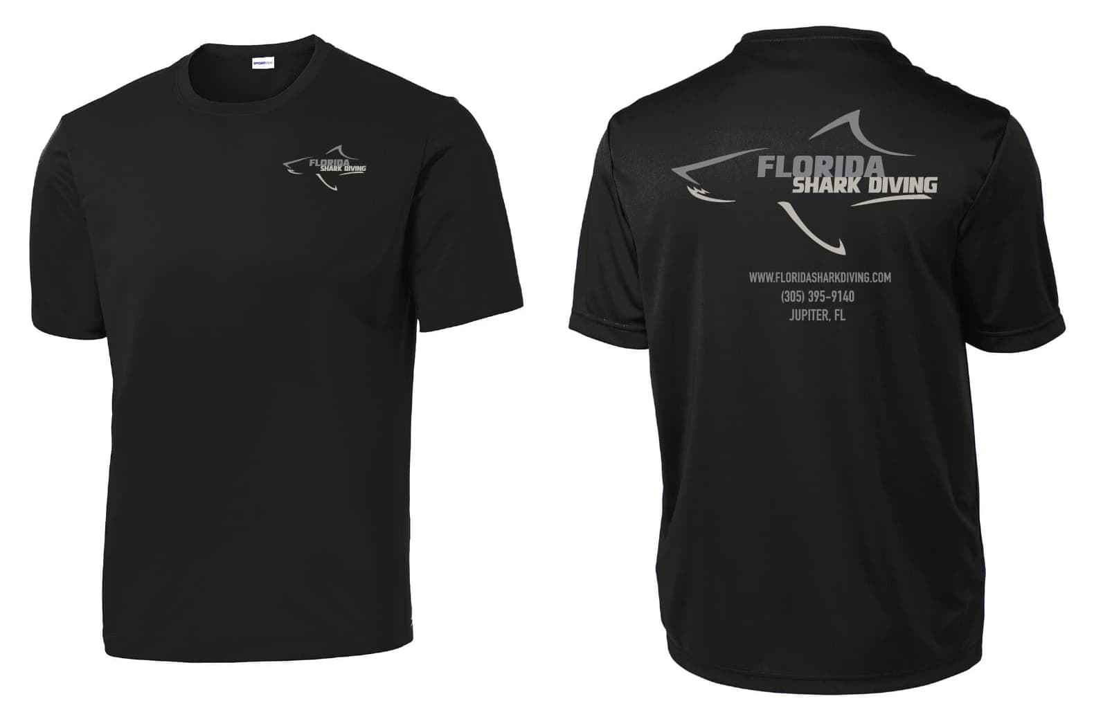 An image of the Florida Shark Diving tshirts available so you can be a part of our crew!
